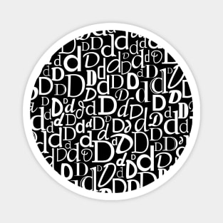 D - Typography (White) Magnet